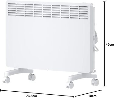 Електричний конвектор STIEBEL ELTRON 2 кВт, енергоощадний, для 25 м², з електронним керуванням, дисплеєм, колесами, білий, TÜV сертифікат