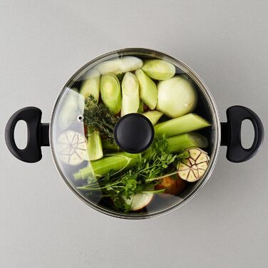 Каструля Russell Hobbs Metallic Marble 24 см, 2 л, антипригарна, для індукції, з кришкою з гартованого скла, м’які ручки