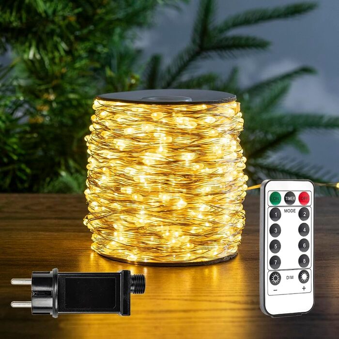 LED гірлянда RESNICE 30м, 300 LED, водонепроникна, з пультом, для дому та саду