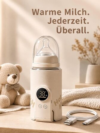 Портативний підігрівач пляшечок для годування дітей з акумулятором та контролем температури