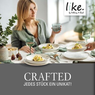 Сніданковий набір Villeroy & Boch Crafted Cotton, 6 предметів, білий, преміум порцеляна, мікрохвильова піч, посудомийка, стиль кераміки