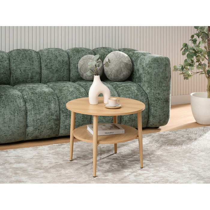 Круглий кавовий столик Mebel-Partner, 60 x 60 x 45 см, дуб