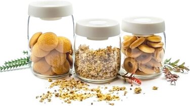 Sendez 3 вакуумних скляних контейнера з помпою для зберігання продуктів
