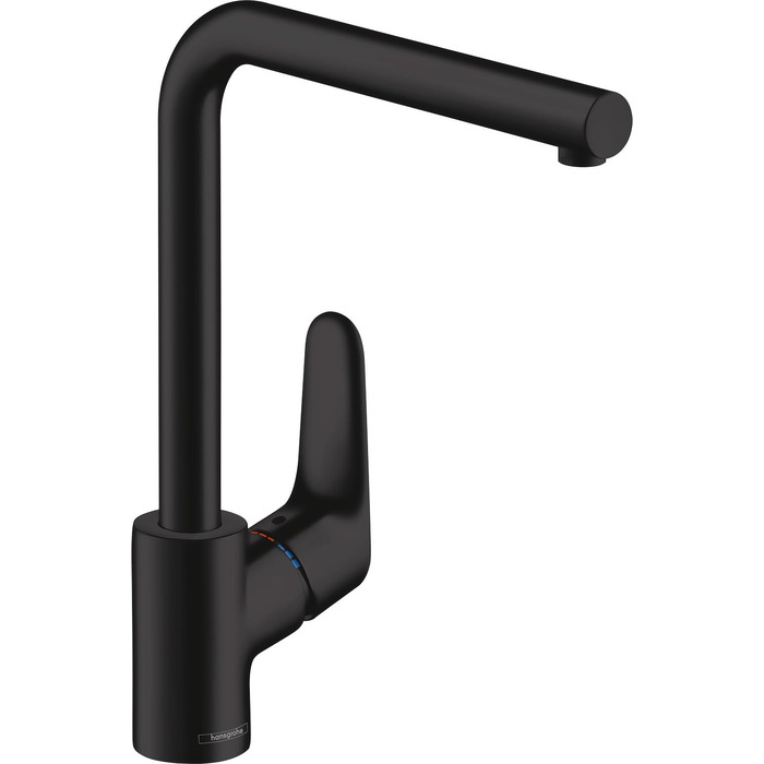 Змішувач кухонний Hansgrohe Focus M41 матовий чорний, високий вилив 280 мм, поворотний на 360°