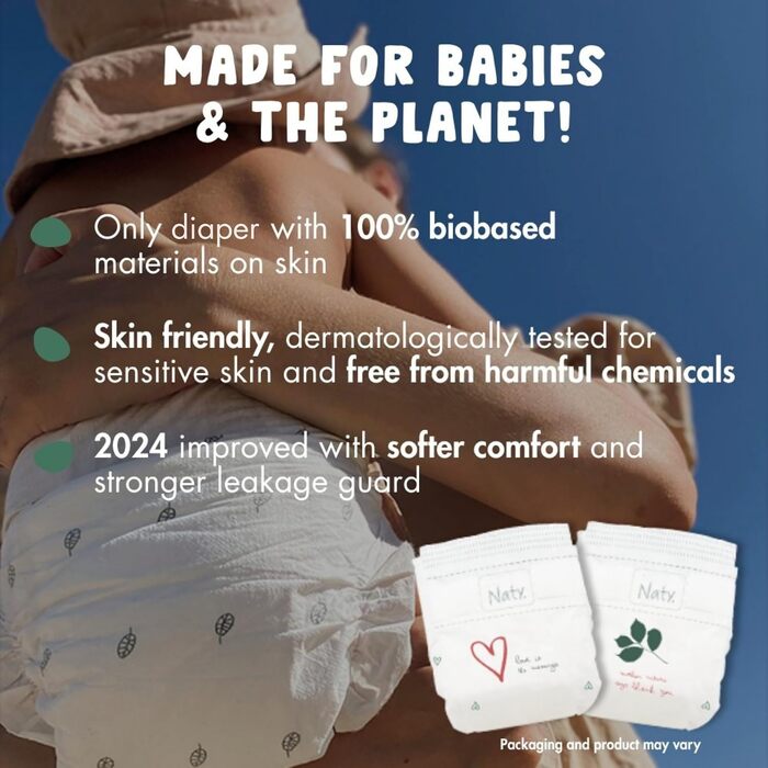 Дитячі підгузки Naty Baby для новонароджених, розмір 1 (2–5 кг), 100 шт.