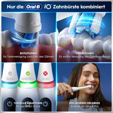 Електрична зубна щітка Oral-B iO Series 5, набір з 2 шт (чорна та біла), з додатковою насадкою та білим футляром