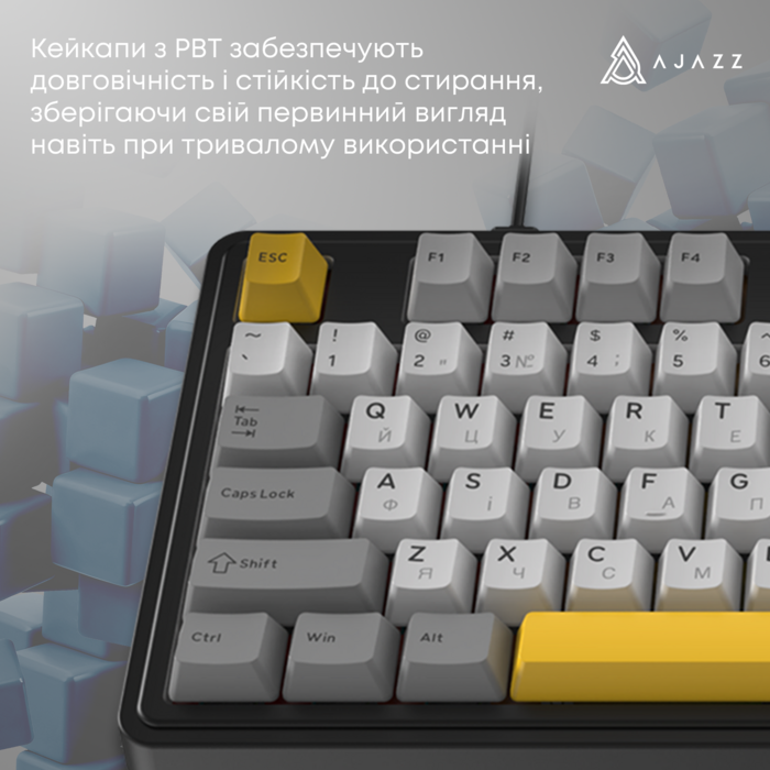 Дротова магнітна клавіатура Ajazz AK980 MAX Magnetic switches Black Grey Yellow (AK980-MAX-M-BGY)