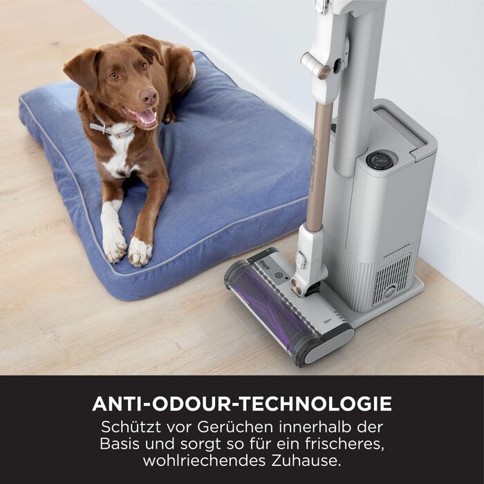 Пылесос Shark Detect Clean & Empty: безпроводной, самоочищающийся, с технологией DirtDetect, 60 мин работы, Anti Hair Wrap, для дома, белый IW3612EU