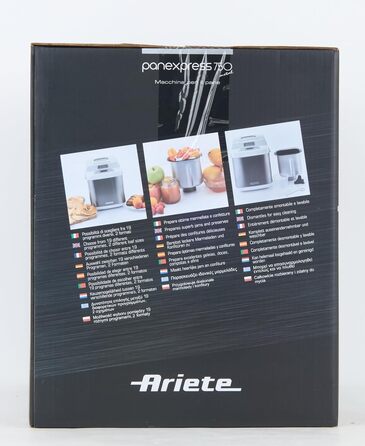 Хлібопіч Ariete 132 Panexpress 750 Metal, 19 програм, 500 г, нержавіюча сталь, для хліба, піци, випічки, замішування та закваски