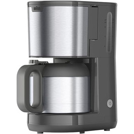 Кавоварка Braun PurShine KF1505GY з термос-кавником, фільтраційна, система OptiBrew, антикрапельна, авто-відключення, 1,2 л, 1000 Вт, сіра