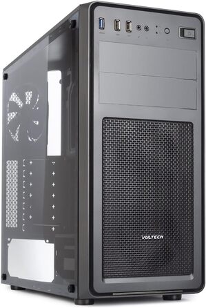 Корпус Vultech VCO-A2699T ATX, 1x USB 3.0, 2x USB 2.0, загартоване скло, без блока живлення, чорний