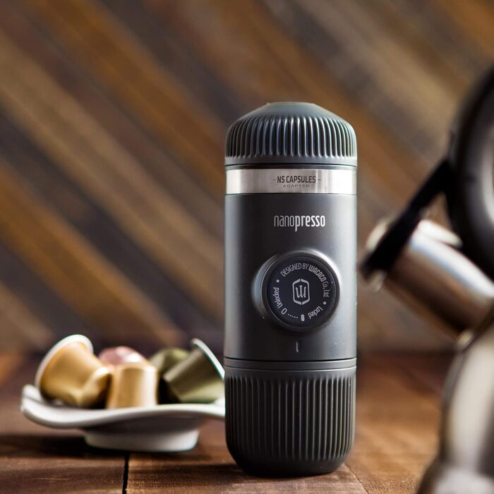 WACACO Nanopresso: портативна кавомашина для еспресо, сумісна з Nespresso® та змеленим кави, для подорожей та кемпінгу