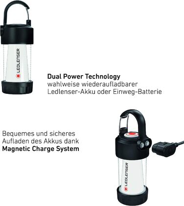Ledlenser ML4 ліхтар-лампа для кемпінгу, 300 люмен, до 45 годин, акумуляторна, з магнітним зарядним кабелем