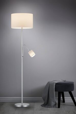 Сучасна стельова люстра Lightling, матовий нікель, тканинний плафон антрацит, 3 x E27, 60 Вт, діаметр 50 см, висота 20.5 см