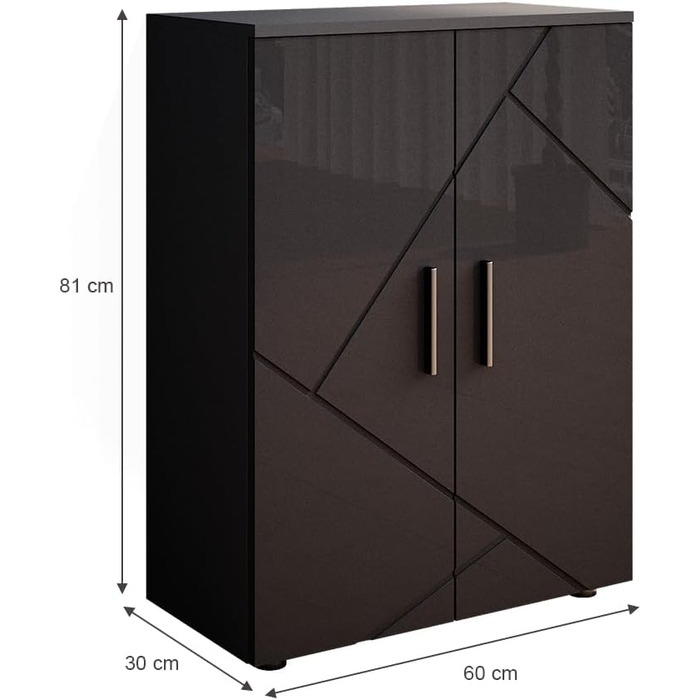 Пенал Vicco Irma антрацит глянець 60x81 см для ванної
