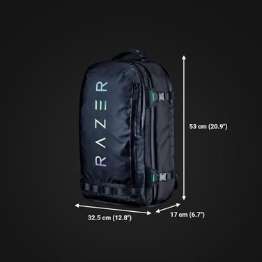 Ігровий рюкзак Razer Rogue V3 для ноутбука до 17.3 дюймів, зносостійкий поліестер, чорний/Chroma
