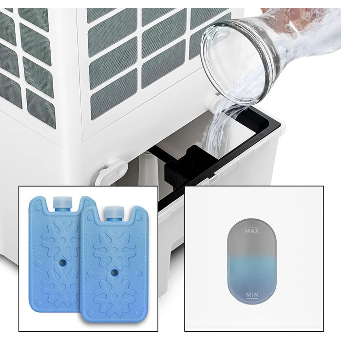 Trotec Aircooler PAE 31: Мобільний 3-в-1 Повітряний Охолоджувач, Зволожувач та Вентилятор, 6л, 1л/год, 3 швидкості, Таймер, Нічний режим