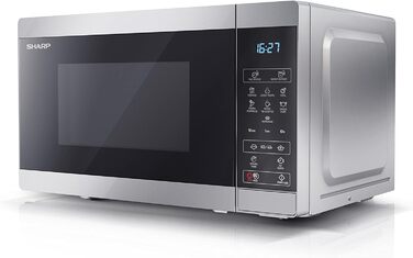 Мікрохвильова піч SHARP MS02ES, 800 Вт, 11 режимів, функція розморожування, срібляста, 440x258x324 мм