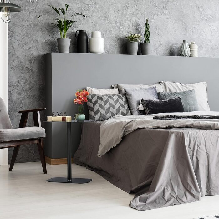 Скляний журнальний столик Relaxdays з металу, 54,5x44,5x29,5 см, чорний, для вітальні, із заокругленими кутами