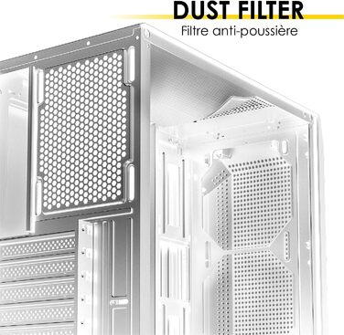Ігровий корпус для ПК EMPIRE GAMING Ruby, білий, середній Tower ATX/MATX/ITX, акрилова бокова панель, ARGB підсвічування, 4 вентилятори 120 мм, MB Sync