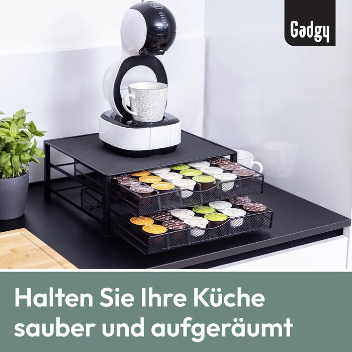 Тримач для капсул Dolce Gusto Gadgy на 72 капсул, металевий органайзер з 2 шухлядами