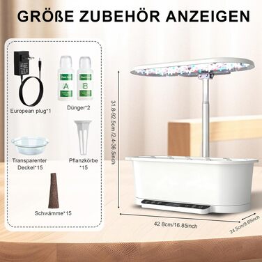 Smart Herb Garden Kit: Гідропонна система для вирощування зелені в приміщенні з LED-підсвіткою та WiFi