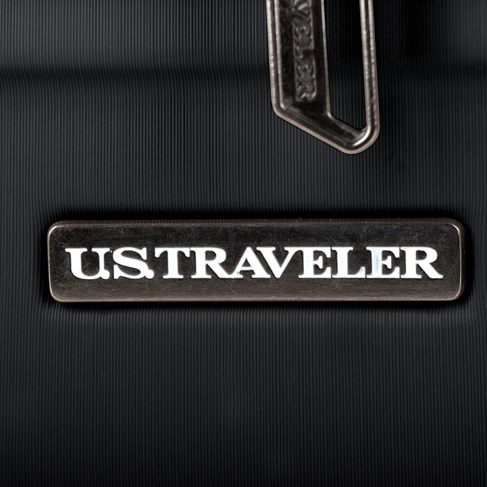 Валіза U.S. Traveler Boren, жорсткий корпус з полікарбонату, міцна, 8 обертових коліс, алюмінієва ручка, чорна, велика 30 дюймів