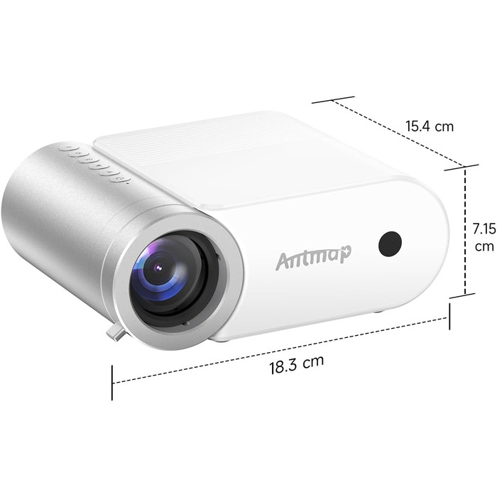 Міні проєктор Beamer Bluetooth WiFi 1080P: Підтримка iPhone/Android, HDMI, USB, Fire Stick, PS5. Компактний проєктор для телефону, фільмів, дому та відпочинку на природі