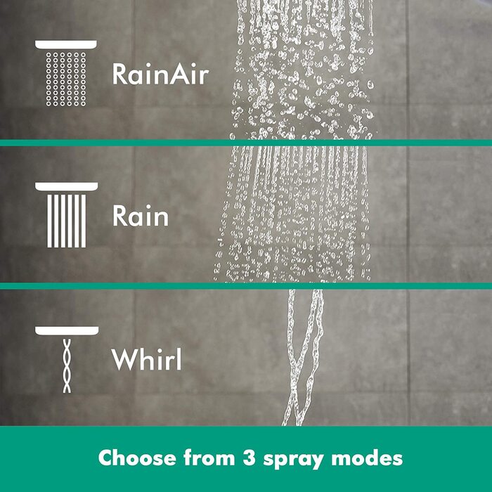 Душова лійка Hansgrohe Raindance Select S, 9 л/хв (EcoSmart), ручна, 3 режими, діаметр 120 мм, з антинакипною функцією, (Brushed Black Chrome)