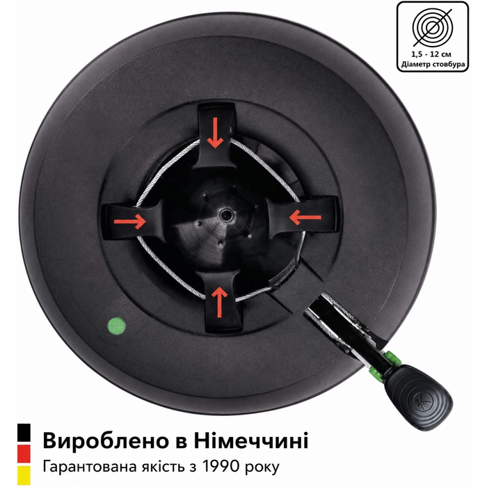 Підставка для ялинки KRINNER Green Line Comfort Grip S, з педаллю, рециклінг, 3 л бак для води, для дерев висотою до 2,3 м, чорна, вироблено в Німеччині