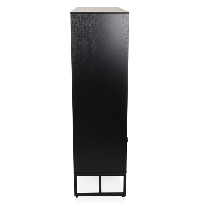 Шафа AMIO H 100x40x140 см, 2 висувні ящики, 1 дверцята, чорний/дуб, hjh LIVING