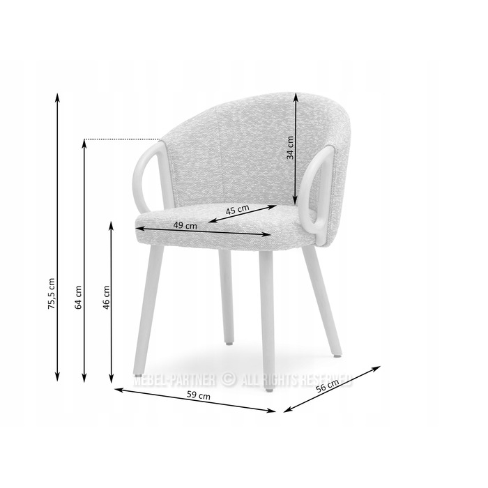 Стілець Mebel-Partner, тканина, бежевий, 1 шт.