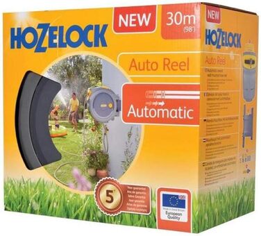 Шланг-котушка автоматична HOZELOCK Auto Reel 30 м з пістолетом, фітингами та кріпленням - 5 років гарантії
