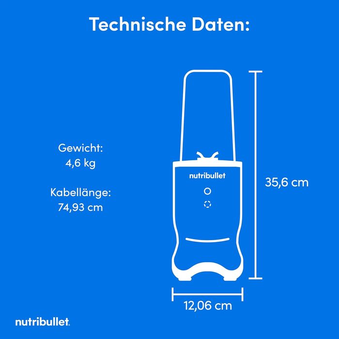 Nutribullet Ultra NB1206MB: Електричний блендер для смузі з глечиками Tritan, 900мл + 700мл, 2 кришки To-Go, 1200 Вт, сірий
