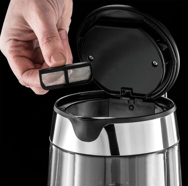 Тостер Russell Hobbs Elegance Glas/Нержавіюча сталь - для 2 скибок хліба або 1 широкої, 6 рівнів підсмажування, розморожування та підігрів, решітка для булочок