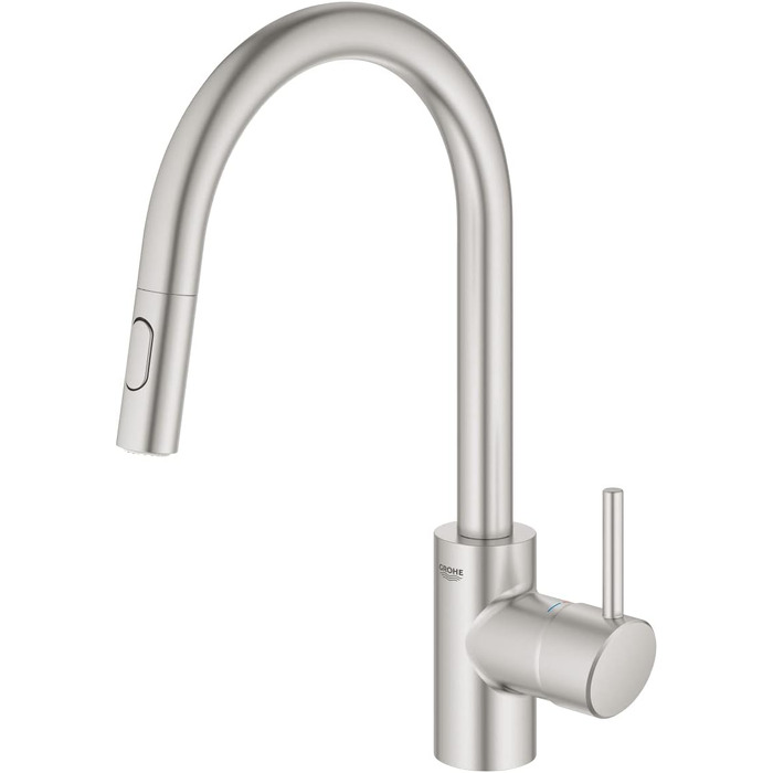 Змішувач кухонний GROHE Concetto Supersteel 31483DC2 з висувним душем, поворотний 360°, економія води, нержавіюча сталь