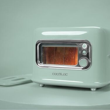 Тостер Cecotec RetroVision Vertical 700W, 2 слоти, ретро-дизайн, зелений