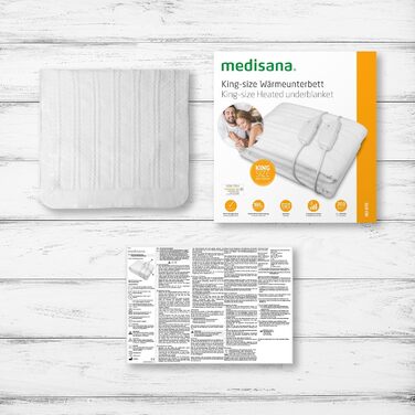 Електрична ковдра Medisana HU 676 XXL, 150x160 см, 4 режими, автоматичне вимкнення, захист від перегріву, дві панелі керування, прана, для ліжка King Size