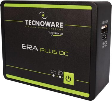 Mini UPS Tecnoware ERA Plus DC для WiFi, модему, відеоспостереження: Powerbank 5200mAh, захист від стрибків напруги та відключень (до 240 хв)