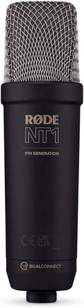 Студійний мікрофон Rode NT1 5th Gen Black XLR/USB + тримач K-M 23840 + мікрофіброва серветка Keepdrum