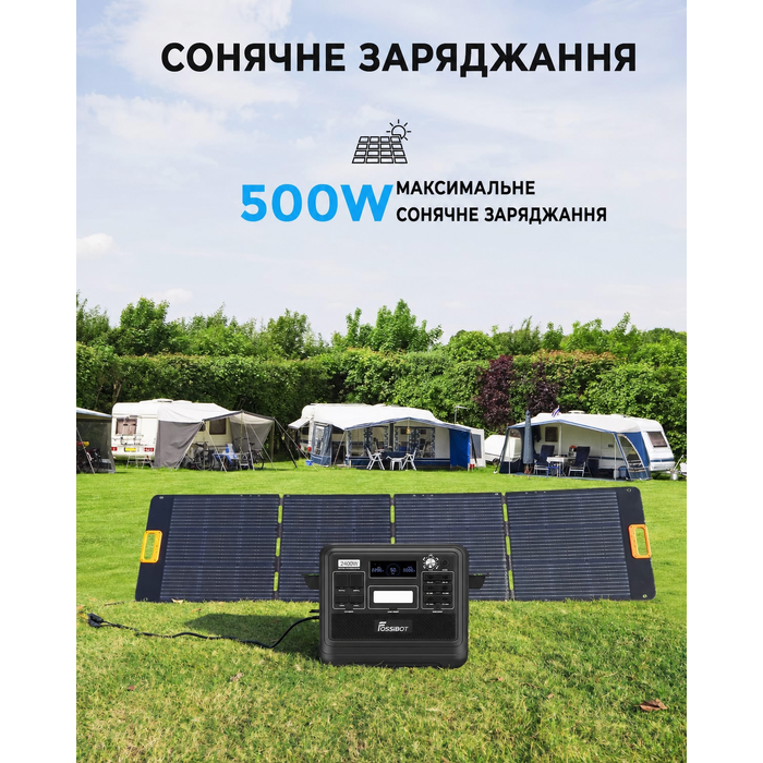 Портативна електростанція FOSSiBOT F2400, ємність 2048 Wh, номінальна потужність 2400 W, пікова потужність 4800 W