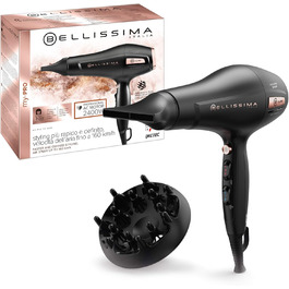 Фен Bellissima My Pro P3 3400 з іонізацією, професійним AC-мотором, керамічним покриттям, 2400 Вт для м'якого та сяючого волосся