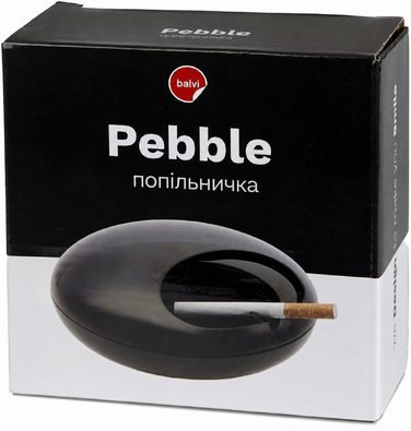 Преміум попільничка Balvi Pebble з кришкою, чорна