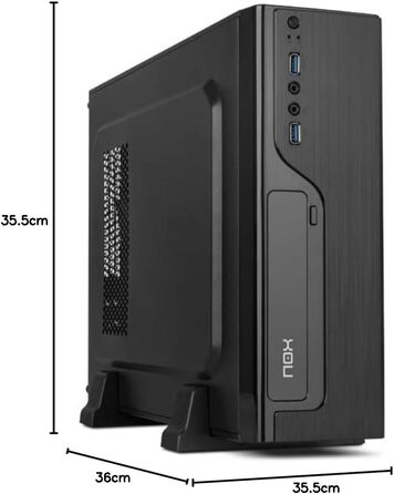 Корпус для ПК NOX LITE070 Mini-Tower з блоком живлення 500 Вт, USB 3.0, вентилятор 80 мм, підтримка Micro ATX/ITX, чорний, передня панель з шліфованим покриттям