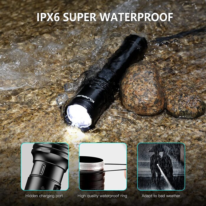 Ліхтарик KLARUS EP10 1000 Люмен USB-C, тактичний, 4 режими, водонепроникний IPX6 для кемпінгу, дому та вулиці