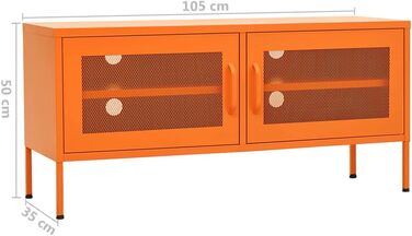 vidaXL ТБ тумба з 2 ґратчастими дверцятами, сталева, антрацит, 105x35x50 см – низький комод, телевізійна тумба, меблі для вітальні