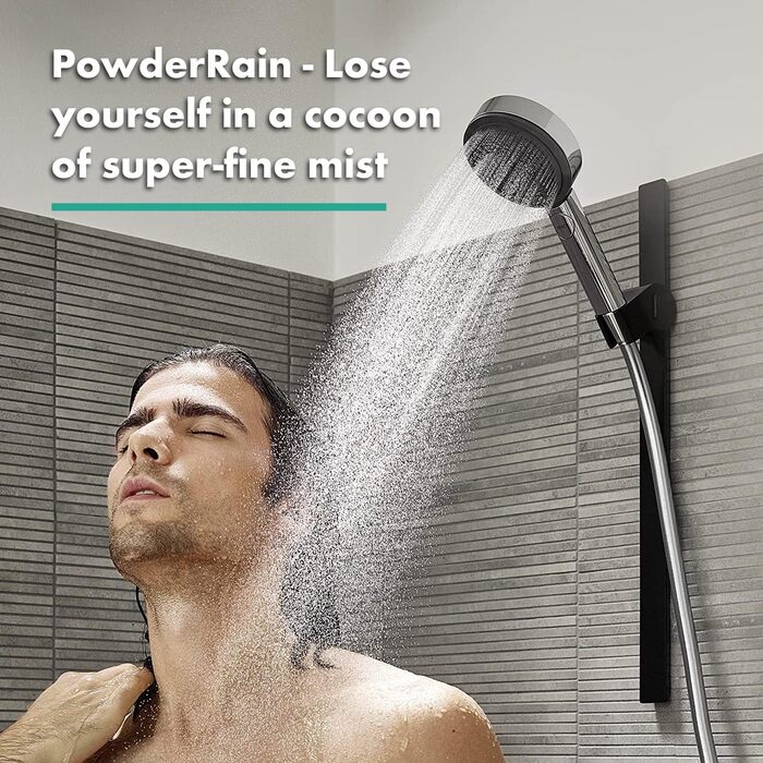 Душова лійка Hansgrohe Pulsify Select S EcoSmart з 3 режимами, 6.9 л/хв, Antikalk, 105 мм (Хром, 1 режим PowderRain)