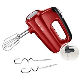 Міксер ручний Russell Hobbs Desire Red 5 швидкостей + турбо, насадки для тіста, кнопка виштовхування, підставка