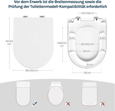Кришка для унітаза WOLTU D-подібна з мікроліфтом (Softclose), пластикова, з системою швидкого монтажу Fast Fix