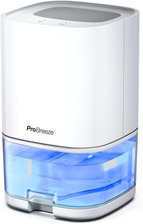 Електричний осушувач повітря Pro Breeze 1000 мл з таймером та нічником - для ванної, спальні, шафи та підвалу. Білий